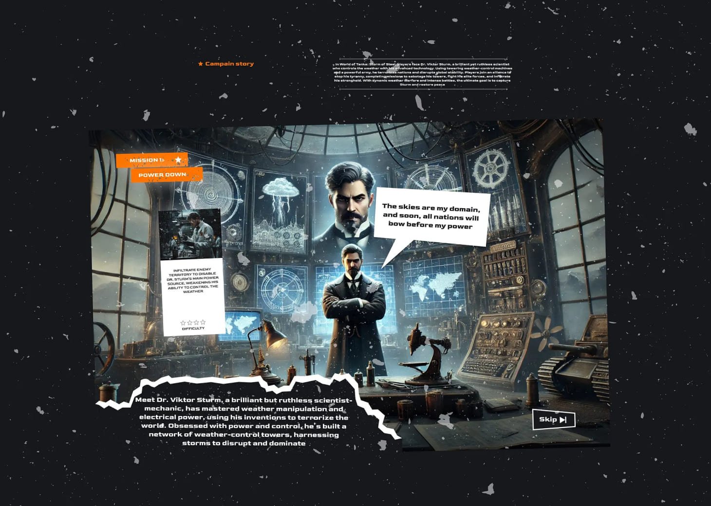 Storm Of Steel tank game concept design detail